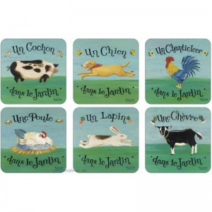 PIMPERNEL Dans Le Jardin Set 6 Coasters 10.5 x 10.5cm PIMPERNEL Dans Le Jardin Set 6 Coasters 10.5 x 10.5cm