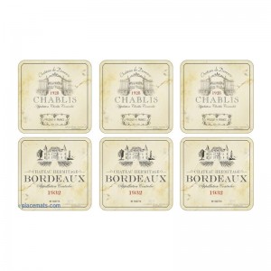 PIMPERNEL Vin De France Set 6 Coasters 10.5 x 10.5cm PIMPERNEL Vin De France Set 6 Coasters 10.5 x 10.5cm