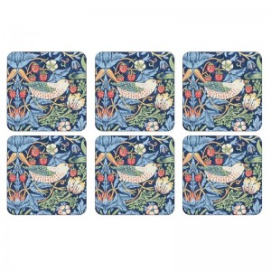 PIMPERNEL Strawberry Thief Blue Morris & CO Set 6 Coasters 10.5 x 10.5cm PIMPERNEL Strawberry Thief Blue Morris & CO Set 6 Coasters 10.5 x 10.5cm