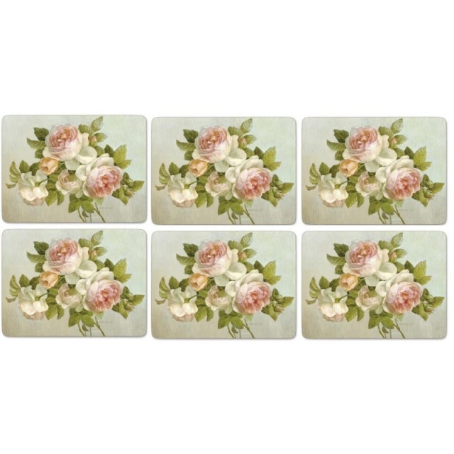 PIMPERNEL Antique Rose Set 6 Placemats Medium 30.5 x 23cm