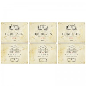 PIMPERNEL Vin De France Set 6 Placemats Medium 30.5 x 23cm PIMPERNEL Vin De France Set 6 Placemats Medium 30.5 x 23cm