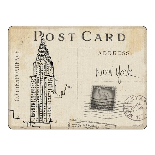 PIMPERNEL Postcard Sketches Set 4 Placemats Large 40.10x29.80cm
