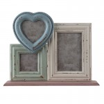 Rama foto "Blue Heart" 34x7x25 cm / 10x10 / 7x7 / 10x15 cm, Clayre & Eef