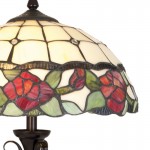 Lampa Tiffany Red Roses, Ø 35x61 cm, 2x E27 / 60W, Clayre & Eef
