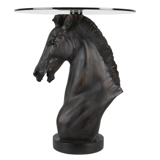Masuta decorativa "Black Horse" Ø 50*55 cm, Clayre & Eef
