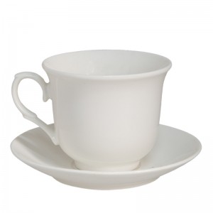 Ceasca cu farfurie "Simply White" 220ml, Clayre & Eef Ceasca cu farfurie "Simply White" 220ml, Clayre & Eef