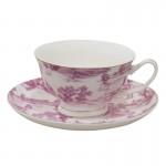 Ceasca cu farfurioara "Pink" 250 ml, Clayre&Eef Ceasca cu farfurioara "Pink" 250 ml, Clayre&Eef