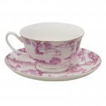 Ceasca cu farfurioara "Pink" 250 ml, Clayre&Eef Ceasca cu farfurioara "Pink" 250 ml, Clayre&Eef