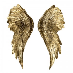 Decoratiune interior aripi de inger auriu "Angel Wings" 22*6*55 cm, Clayre & Eef Decoratiune interior aripi de inger auriu "Angel Wings" 22*6*55 cm, Clayre & Eef