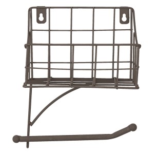 Suport hartie igienica, cu cosulet 16*13*20 cm, Clayre & Eef Suport hartie igienica, cu cosulet 16*13*20 cm, Clayre & Eef