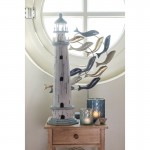 Decoratiune cu design marin albastru, auriu, bej "Sea Fish" 44*9*53 cm, Clayre&Eef