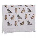 Prosop de bucatarie flausat 100% bumbac 40x66cm "Kittens", Clayre & Eef
