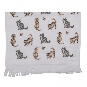 Prosop de bucatarie flausat 100% bumbac 40x66cm "Kittens", Clayre & Eef