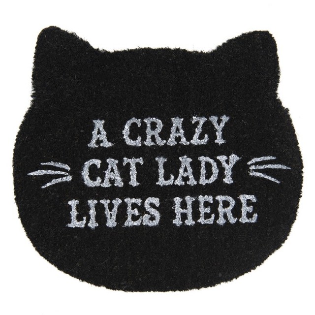 Covoras de intrare "A Crazy Cat Lady Lives Here" 50x44 cm, Clayre&Eef