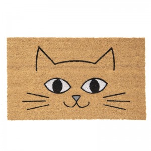 Covoras de intrare "Cat Face" 75x45 cm, Clayre&Eef Covoras de intrare "Cat Face" 75x45 cm, Clayre&Eef