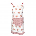 Sort de bucatarie pentru copii "Poppy Flower" rosu alb 48*56 cm, Clayre & Eef