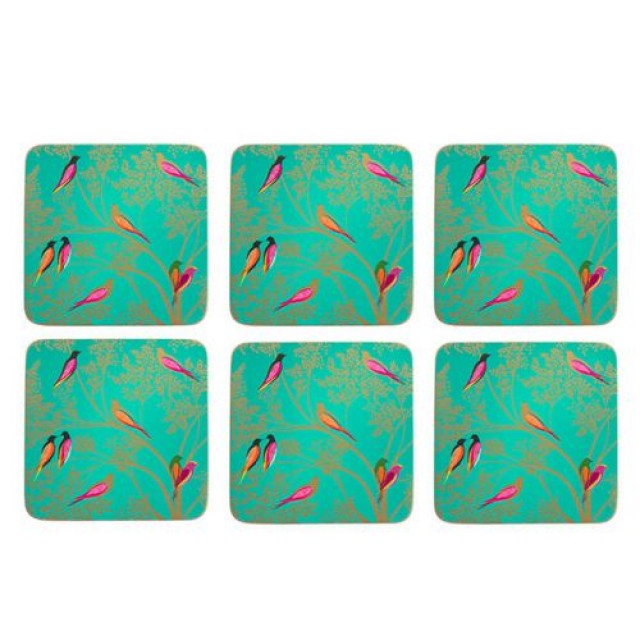 Pimpernel CHELSEA GREEN SARA MILLER Set 6 Coasters 10.5 x 10.5cm