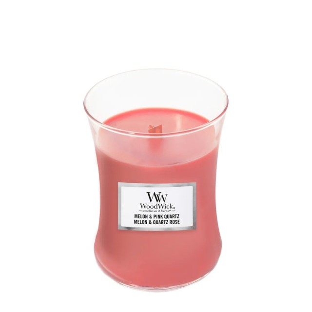 Lumanare Parfumata Borcan Mediu Melon and Pink Quartz, WoodWick®