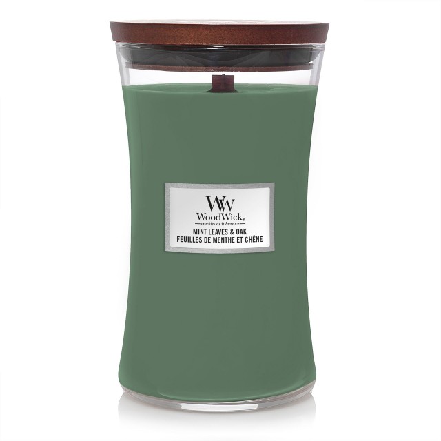 Lumanare Parfumata Borcan Mare Mint Leaves & Oak, WoodWick®