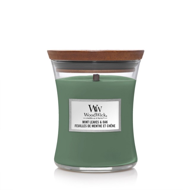 Lumanare Parfumata Borcan Mediu Mint Leaves & Oak, WoodWick®
