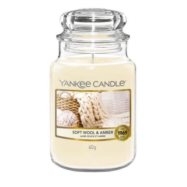 Lumanare Parfumata Borcan Mare Soft Wool & Amber, Yankee Candle