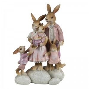 Decoratiune Paste ''Family Rabbit'' 11x6x18 cm, Clayre&Eef Decoratiune Paste ''Family Rabbit'' 11x6x18 cm, Clayre&Eef