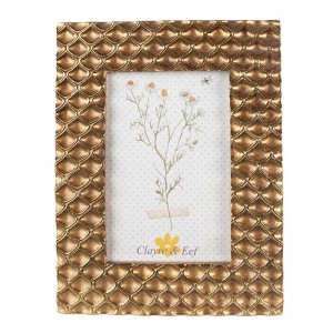 Rama foto "Golden Honeycomb" 10*15 cm, Clayre & Eef Rama foto "Golden Honeycomb" 10*15 cm, Clayre & Eef