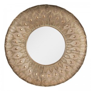 Oglinda "Bohemian Gold" auriu aramiu Ø 60*6 cm, Clayre & Eef Oglinda "Bohemian Gold" auriu aramiu Ø 60*6 cm, Clayre & Eef