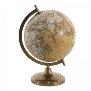 Decoratiune Glob geografic "Columb" 22x22x30 cm, Clayre&Eef Decoratiune Glob geografic "Columb" 22x22x30 cm, Clayre&Eef