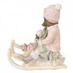 Decoratiune "Child on Sledge" 10*6*11 cm, Clayre&Eef