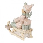 Decoratiune "Child on Sledge" 10*5*10 cm, Clayre&Eef