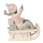 Decoratiune "Child on Sledge" 10*5*10 cm, Clayre&Eef