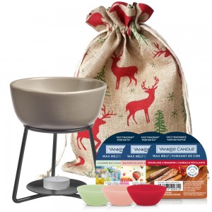 Set cadou arzator si 3 buc ceara parfumata Santa Say Relax, Yankee Candle