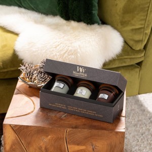 Set Cadou 3 Lumanari Borcan Mini Woody, Woodwick Set Cadou 3 Lumanari Borcan Mini Woody, Woodwick