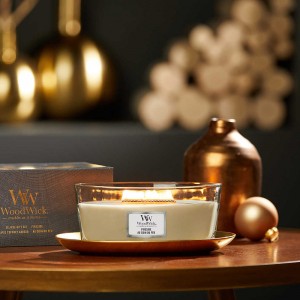 Set Cadou Lumanare Parfumata Ellipse Fireside - Editie Limitata, WoodWick® 