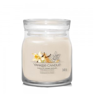 Yankee Candle Lumanare Parfumata Borcan Mediu Signature Vanilla Crème Brûlée