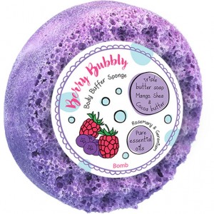 Spumant cu burete exfoliant pentru dus Berry Bubbly 200g, Bomb Cosmetics Spumant cu burete exfoliant pentru dus Berry Bubbly 200g, Bomb Cosmetics