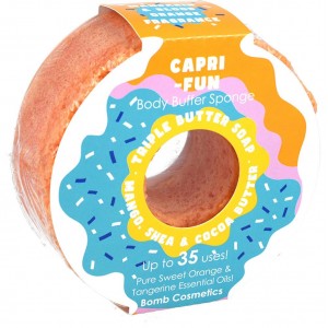 Spumant cu burete exfoliant pentru dus DONUT Capri-Fun 165g, Bomb Cosmetics Spumant cu burete exfoliant pentru dus DONUT Capri-Fun 165g, Bomb Cosmetics