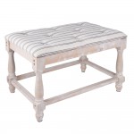 Taburet country style din lemn cu perna sezut "Ottoman" 60x40x42 cm, Clayre & Eef