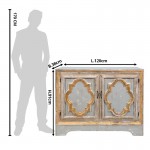 Dulap cu 2 usi model antichizat gri auriu 120x38x91 cm, Clayre&Eef