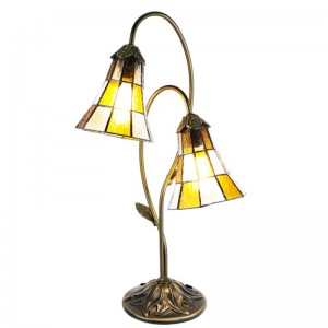 Lampa Tiffany 35x18x61 cm E14/max 2x25W, Clayre & Eef Lampa Tiffany 35x18x61 cm E14/max 2x25W, Clayre & Eef