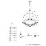 Candelabru auriu decorat cu cristale, Ø 48x55/180 cm E14/max 12x40W, Clayre & Eef