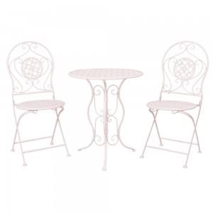 Set mobilier gradina/terasa, masuta si 2 scaune, French Style, Clayre & Eef Set mobilier gradina/terasa, masuta si 2 scaune, French Style, Clayre & Eef