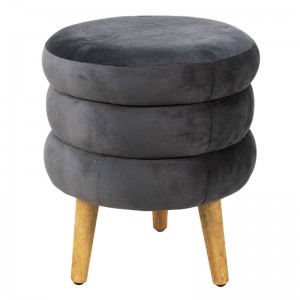 Taburet "Grey Pouf" Ø 38x44 cm, Clayre & Eef Taburet "Grey Pouf" Ø 38x44 cm, Clayre & Eef