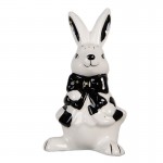  Decoratiune Iepuras Paste "Black & White Rabbit" 5x4x9cm, Clayre&Eef