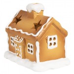 Suport casuta pentru lumanare Tealight "Gingerbread House" 11x8x10 cm, Clayre&Eef