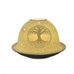 Suport pentru lumanare Tealight "Tree of Life" Ø 12x8 cm, Clayre & Eef