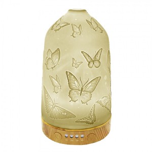 Difuzor uleiuri aromaterapie cu lumina, Porcelain Butterflies Ø 9x17 cm, Clayre & Eef