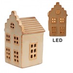 Casuta decorativa cu LED "Beige House" 6x6x11 cm, Clayre&Eef