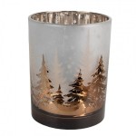 Suport decorativ pentru lumanari "Winter Forest" Ø 10x12 cm, Clayre&Eef